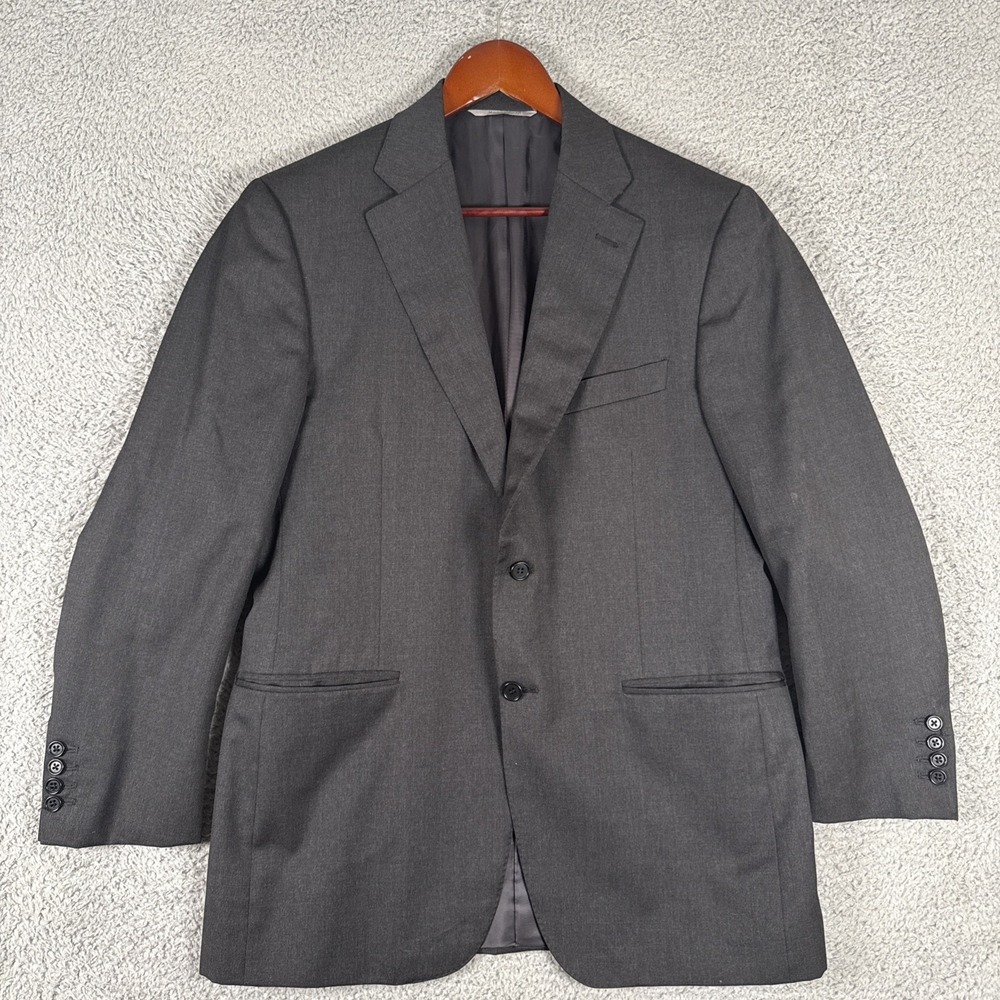 Canali Suit Jacket Blazer Mens 40R Black Sport Coat Italy